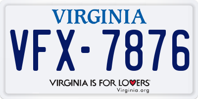 VA license plate VFX7876