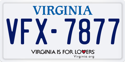 VA license plate VFX7877