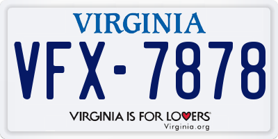 VA license plate VFX7878