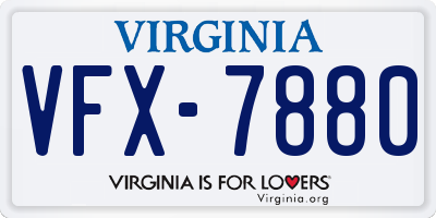 VA license plate VFX7880