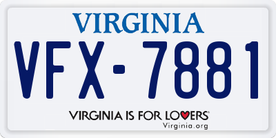VA license plate VFX7881