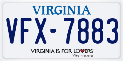 VA license plate VFX7883