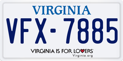 VA license plate VFX7885