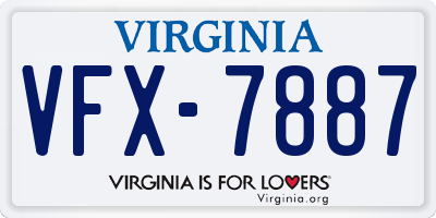 VA license plate VFX7887