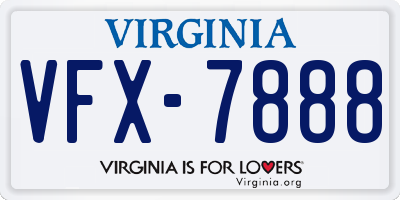 VA license plate VFX7888
