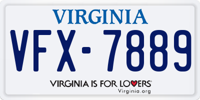 VA license plate VFX7889