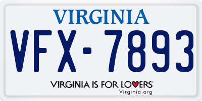 VA license plate VFX7893