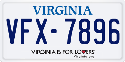 VA license plate VFX7896