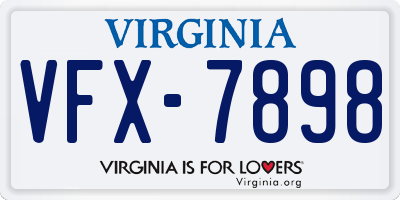 VA license plate VFX7898