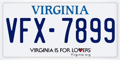 VA license plate VFX7899