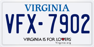 VA license plate VFX7902