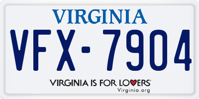 VA license plate VFX7904