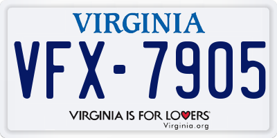 VA license plate VFX7905