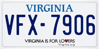 VA license plate VFX7906