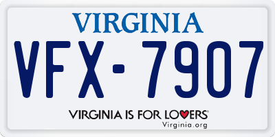 VA license plate VFX7907