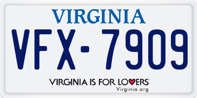 VA license plate VFX7909