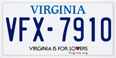 VA license plate VFX7910