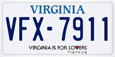 VA license plate VFX7911