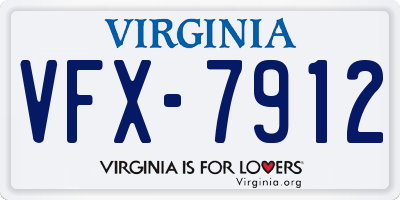 VA license plate VFX7912
