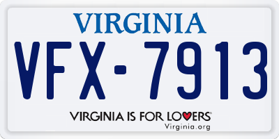 VA license plate VFX7913