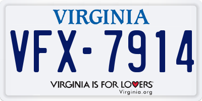 VA license plate VFX7914
