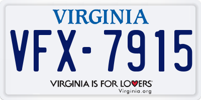 VA license plate VFX7915