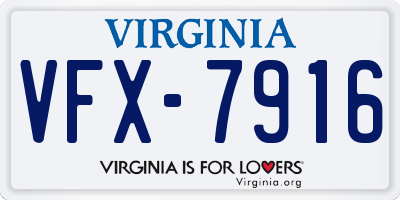VA license plate VFX7916
