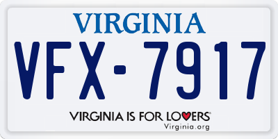 VA license plate VFX7917