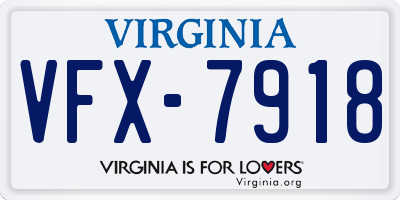 VA license plate VFX7918