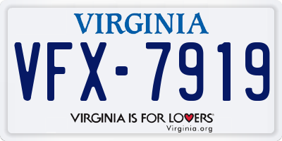 VA license plate VFX7919