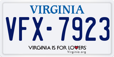 VA license plate VFX7923