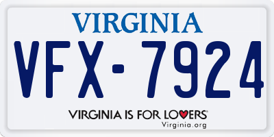 VA license plate VFX7924