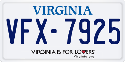 VA license plate VFX7925