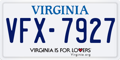 VA license plate VFX7927
