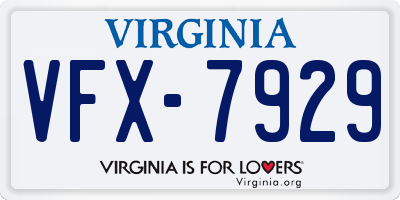 VA license plate VFX7929