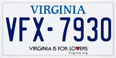 VA license plate VFX7930