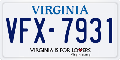 VA license plate VFX7931