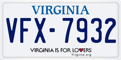 VA license plate VFX7932