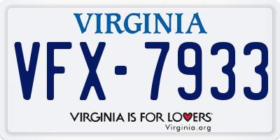 VA license plate VFX7933