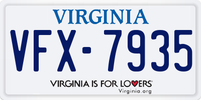 VA license plate VFX7935