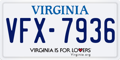 VA license plate VFX7936