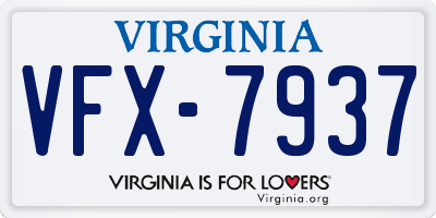 VA license plate VFX7937