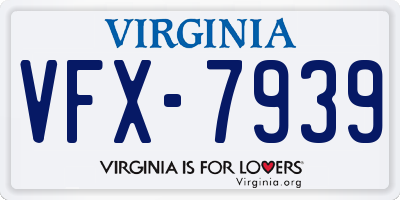 VA license plate VFX7939
