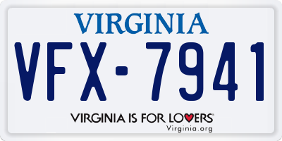 VA license plate VFX7941
