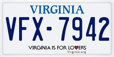 VA license plate VFX7942