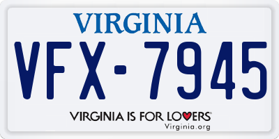 VA license plate VFX7945
