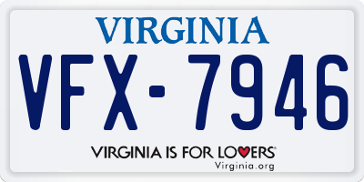 VA license plate VFX7946