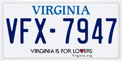 VA license plate VFX7947