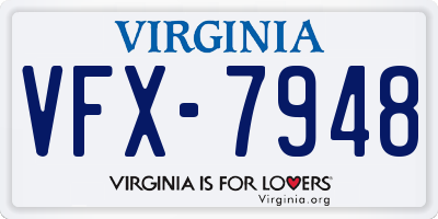 VA license plate VFX7948