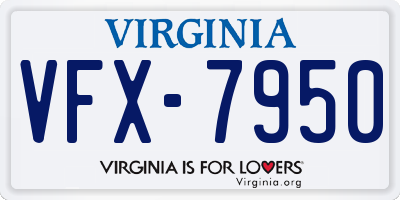 VA license plate VFX7950